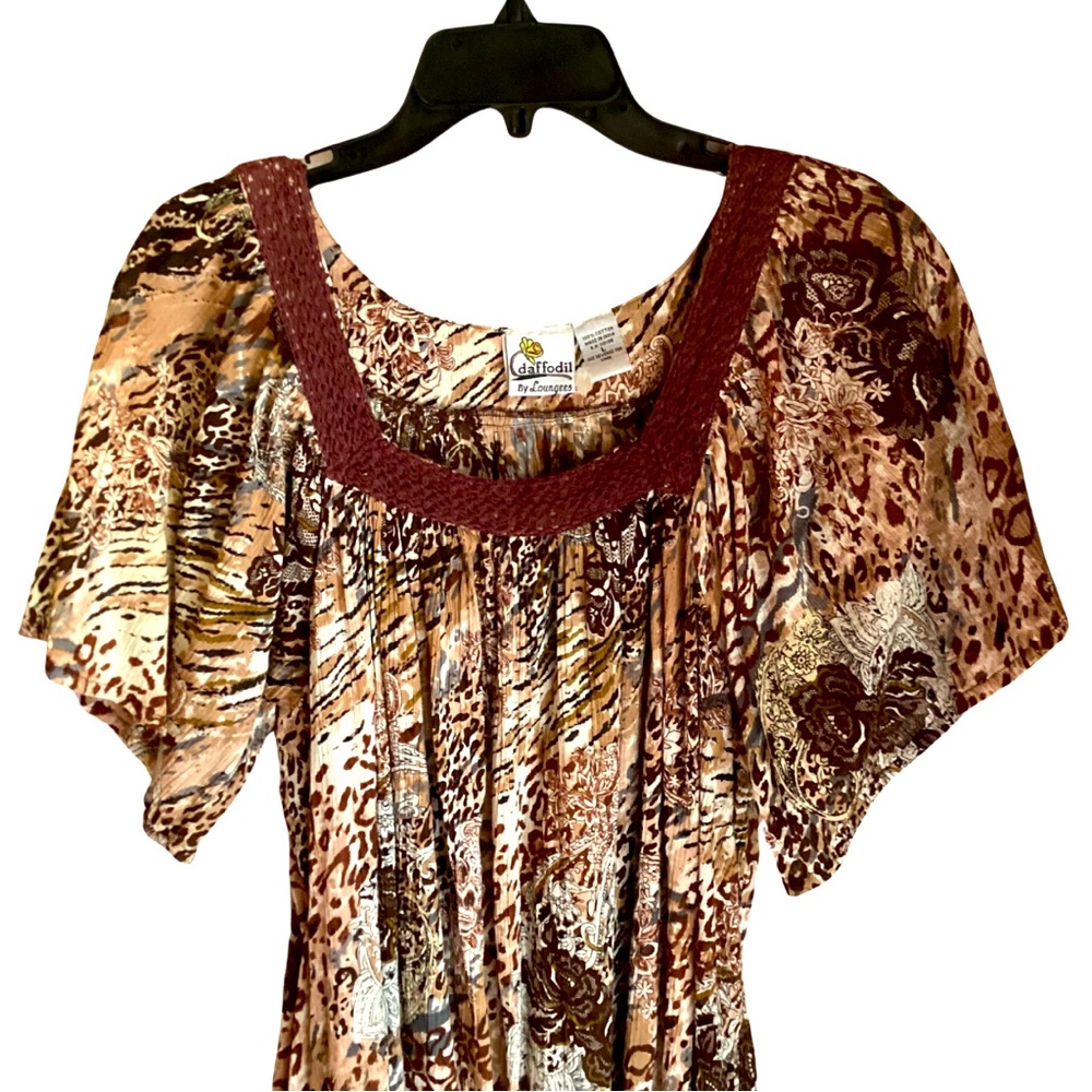 Daffodil by Loungees Women’s Boho Cotton Peasant Dress Size L – with pockets
